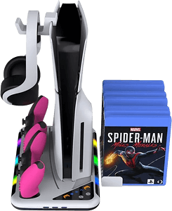 DOBE Multifunctional Cooling and Charging Stand 6 in 1 RGP - PS5 + CDs Storage