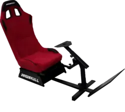 DeadSkull Racing Seat Gaming Chair with Steering Wheel & Pedal Stand - Maroon  -  for sale in Emirates from Games2all