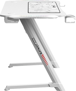 Gamax Z5-1160 Carbon Fiber Gaming Desk with RGB Light & MousePad - White