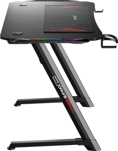 طاولة جيمنج من الياف الكربون Z5-1160 من جاماكس مع اضاءة RGB وماوس باد - أسود