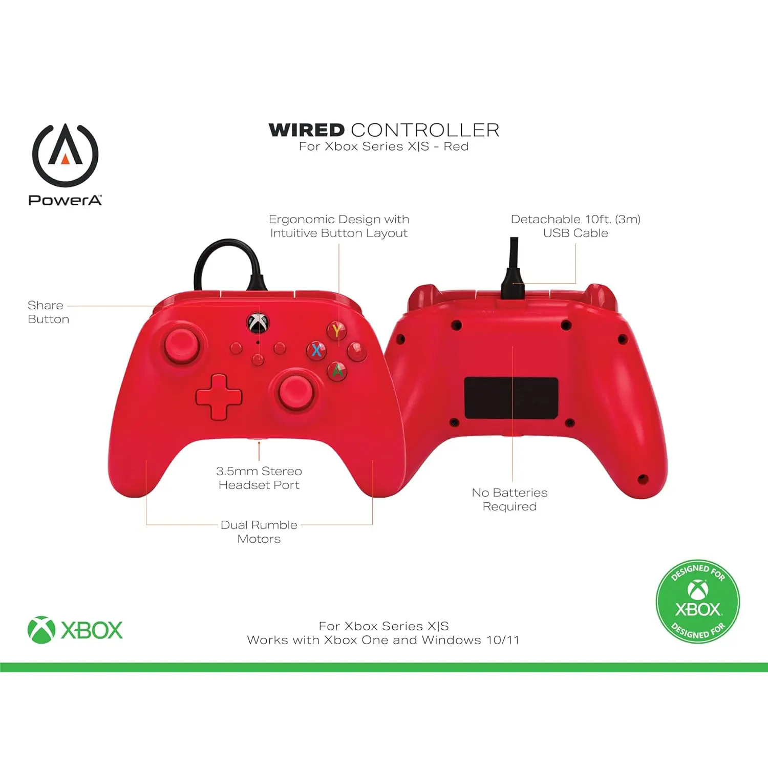 PowerA Wired Controller for Xbox - Red  for sale in Emirates from Games2all