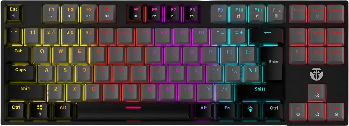Fantech ATOM87 MK876v2 Wired Mechanical Gaming Keyboard Grey - Red Switch 