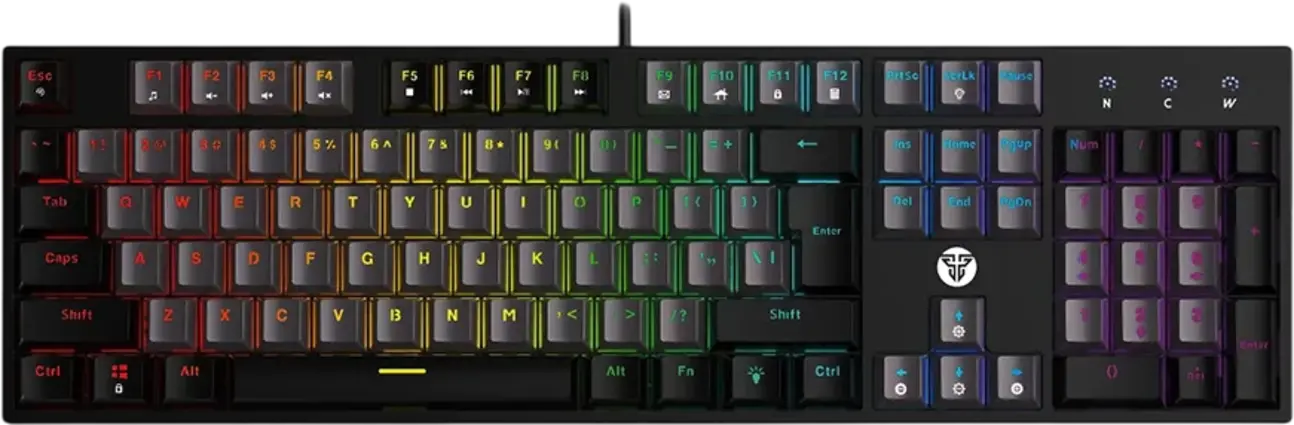 Fantech ATOM104 MK886V2 Wired Mechanical Gaming Keyboard Grey - Blue Switch 