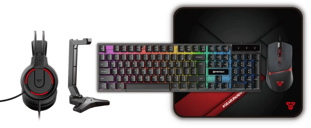 Fantech P51 Combo Power 5×1 Gaming Keyboard+Mouse+Mousepad+Headset+Headset stand