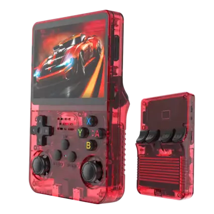 R36S Retro Handheld Video Game Console - 128 GB - Burgundy