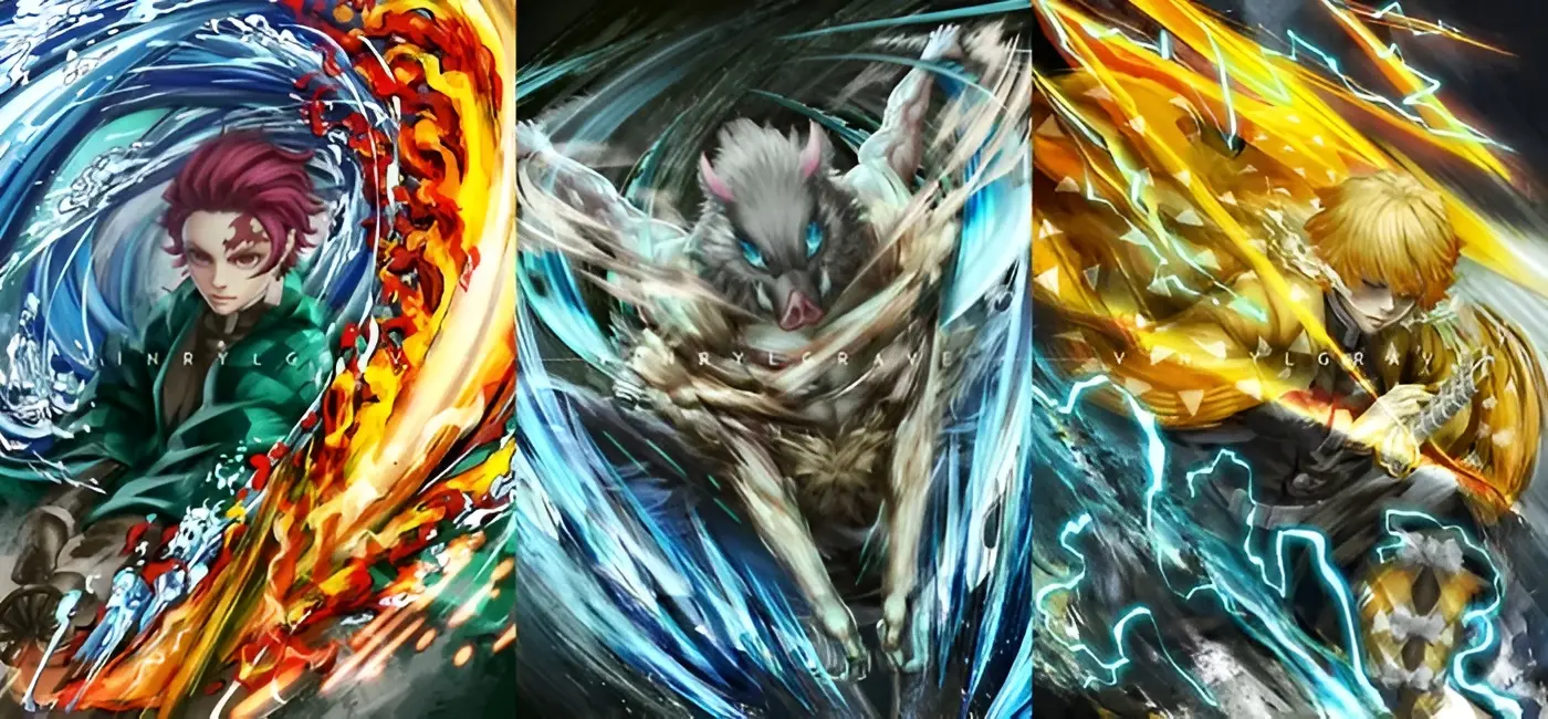 Anime Demon Slayer Elemental Power 3D Poster   for sale in Emirates from Games2all