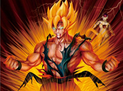 انمي دراجون بول سون جوكو سوبر سايان - بوستر ثلاثي الأبعاد