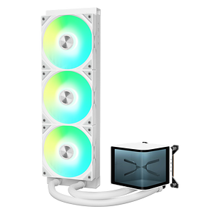 TRYX بانوراما ARGB 360 كولر مائي للمعالج بشاشة اموليد - أبيض