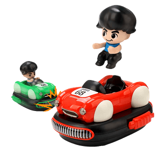 سيارات تصادم مع خاصية الطرد وجهاز تحكم عن بعد (طقم من قطعتين)