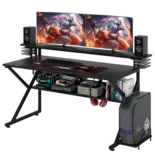Gaming Desk with Storage Shelf and Monitors Shelf 5*1