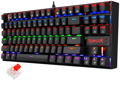 Redragon K552E Kumara Elite Rainbow Mechanical Wired Gaming Keyboard - Red Switch