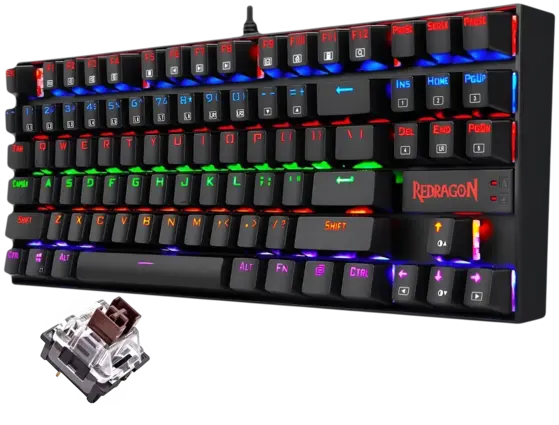 Redragon K552E Elite Rainbow Mechanical Wired Gaming Keyboard - Brown Switch