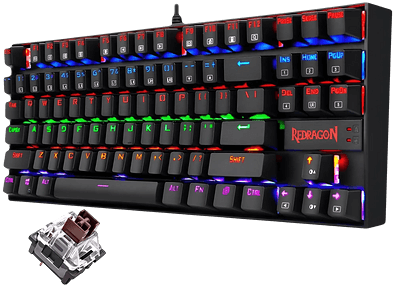 Redragon K552E Kumara Elite Rainbow Mechanical Wired Gaming Keyboard - Brown Switch