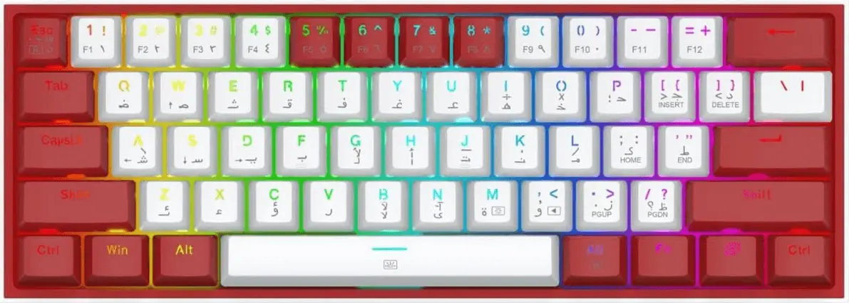  Redragon K617 Fizz 60% Wired RGB Gaming Keyboard - White in Red