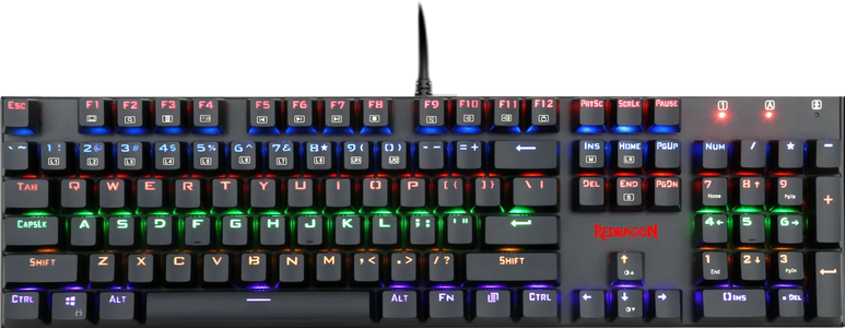 Redragon K565E RUDRA Elite Rainbow Mechanical Wired Gaming Keyboard - Red Switch