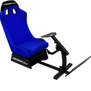 كرسي سباقات ديد سكال مع حامل عجلة السباق والدواسات - أزرق