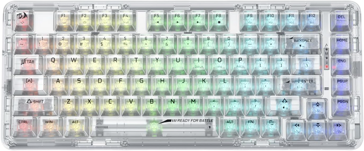 Redragon K649CT PRO ELF Crystal 75% Wireless RGB Mechanical Gaming Keyboard  - Open Sealed