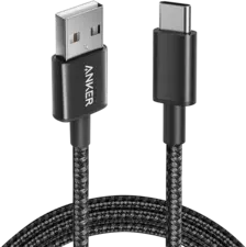 Anker Nylon Usb-C To Usb-A 2.0 Cable 6Ft - Black
