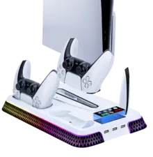 Play X Vertical Cooling Stand with Dual Charger & RGB for PS5 / Slim / Pro
