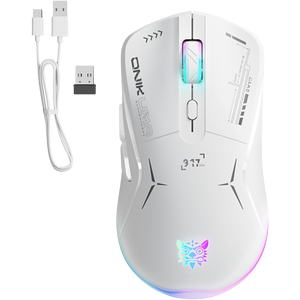 Onikuma CW917 Dual Mode RGB Gaming Mouse – White