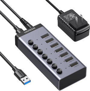 UGREEN Powered Switch Hub USB-C to 7-Port USB-A 3.0 Hub DC 12V 