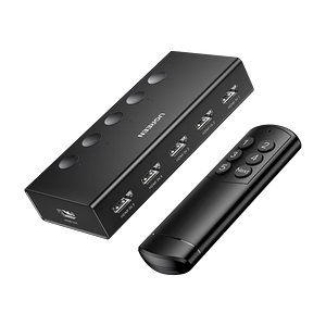 يوجرين CM568 سويتش HDMI 5 مداخل ومخرج 1 بدقة 4K 60Hz ريموت – أسود