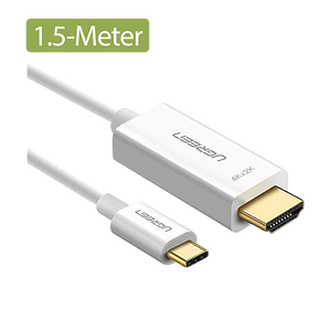UGREEN MM121 Type C to HDMI Male to Male ABS Casing - 1.5M - White 