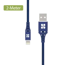 كابل بروميت Nervelink-I2 تايب USB الي لايتننج - 2متر - أزرق - بدون ملصق