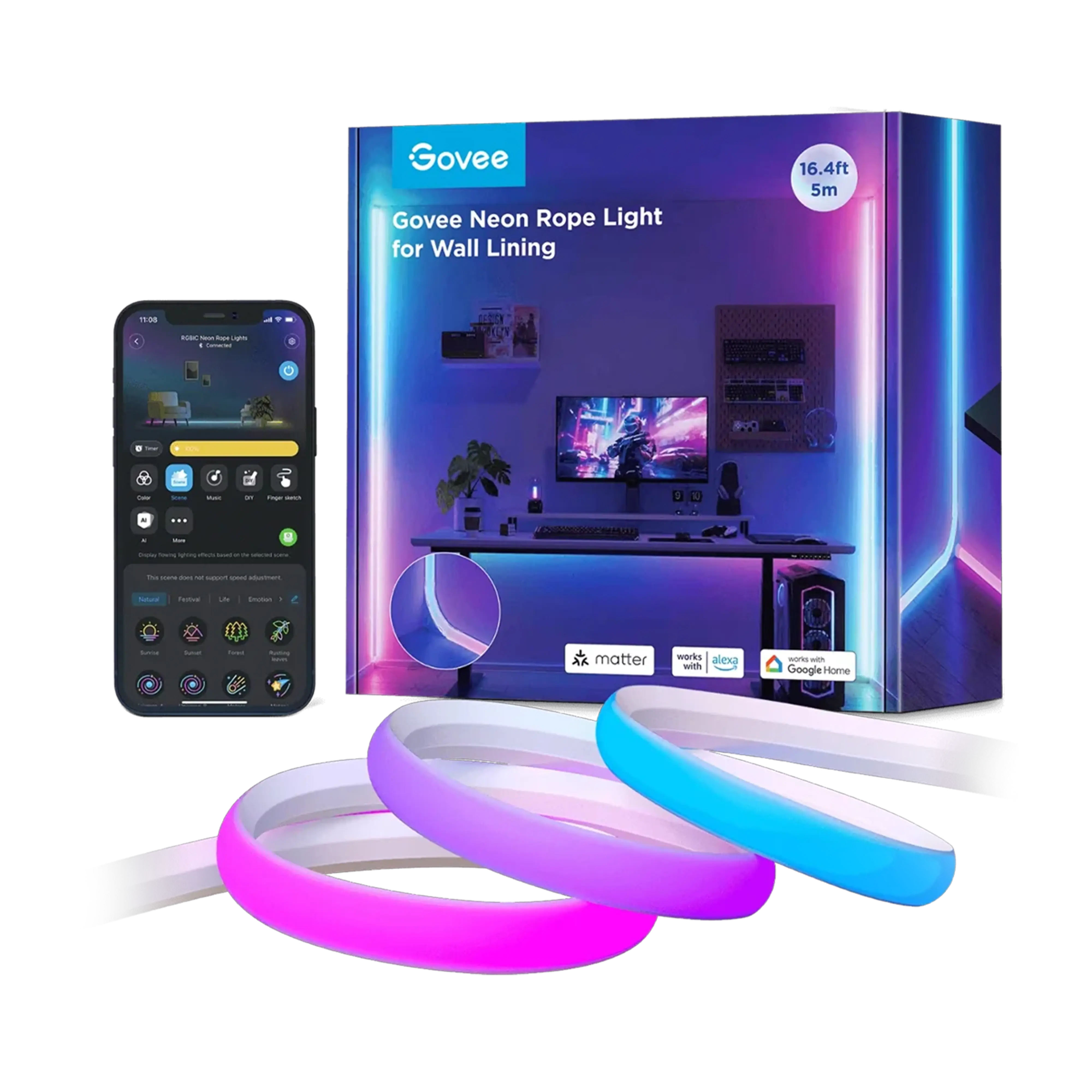 Govee H6641 Neon Rope Light for Wall Lining - 5M   for sale in Emirates from Games2all