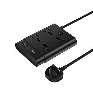 Yesido MC11 2 Meter 7 IN 1 Power Socket - Black