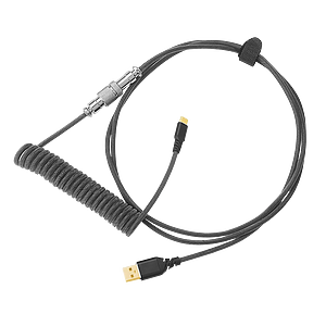 Redragon A115B Type C USB Coiled Spring Cable - 1.6M - Black