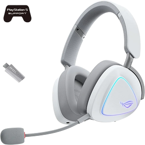 إيسوس روغ دلتا 2 سماعة جيمينج وايرلس Tri-mode RGB – أبيض