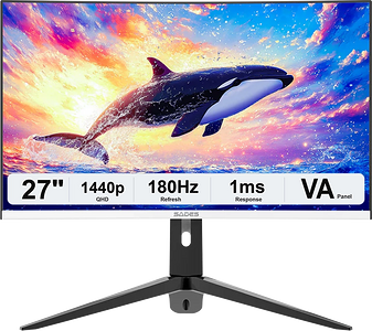 سادس KL-Whale SA-C01Q27W شاشة ألعاب منحنية 27 بوصة QHD 180Hz - ابيض