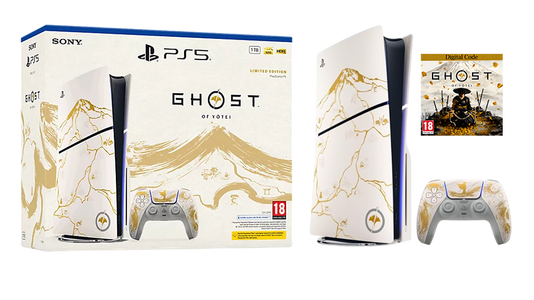 PlayStation 5 Slim Disc Edition Console – Ghost of Yotei Gold Limited Edition Bundle - 1TB - 1Y Warranty