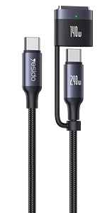 Yesido CA197 240W Fast Charging Type-C To Type-C/Magsafe 3 (Macbook) 2M