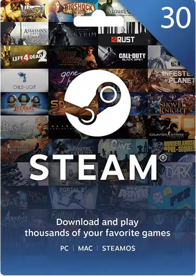 Steam Wallet Gift Card 30 USD Steam Key TURKEY