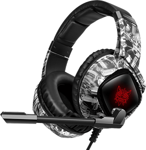 Onikuma K19 RGB Wired Gaming Headset - Grey Camouflage - Open Sealed