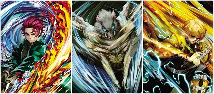 Demon Slayer 3 in 1 Tanjiro + Zenitsu + Inosuke Art – 3D Poster