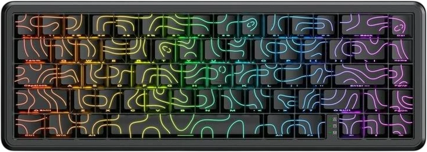 أونيكوما G67 كيبورد جيمينج سلكية مغناطيسية آر جي بي - أسود