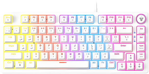 فانتك ATOM81 MK875V2 كيبورد ميكانيكال سلكي – أبيض (سويتش أحمر)