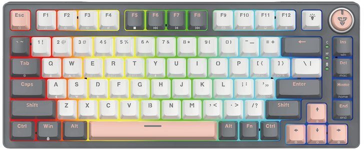 Fantech ATOM PRO83 MK913 Saturn 3-Mode Mechanical Gaming Keyboard Blue Switch - Grey