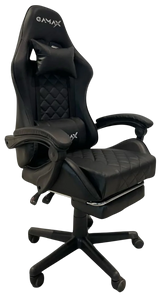 Gamax 1-LT001L Gaming Chair with Armrest & Footrest - Black