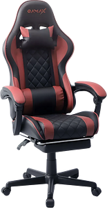 جاماكس 1-LT001L كرسي ألعاب مع مساند ذراع ومسند قدم – أحمر