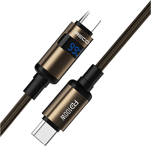 ريتشي RS32CC كابل بقوة 100 وات تايب سي PD بشاشة – 1.5م - جولد