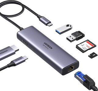يوجرين 60515 هاب USB-C ‏7-في-1 – إتش دي إم آي 4K@60 + PD ‏100W