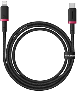 باسيوس ديورا كابل USB-C إلى Lightning‏ 20 واط (2م) - أحمر/أسود