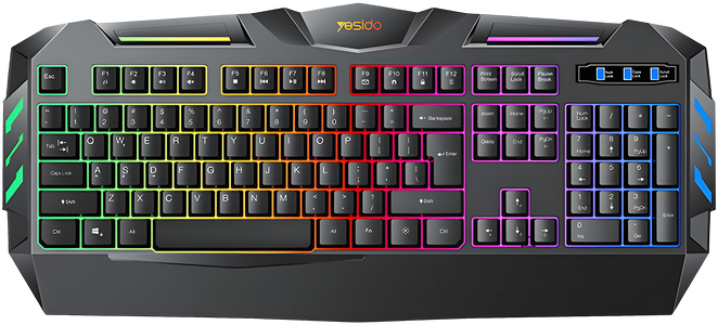 Yesido KB21 Rainbow Wired Membrane Gaming Keyboard - Black