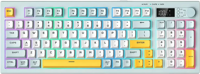 ONIKUMA G80 Tri-Mode RGB Gaming Membrane Keyboard - Grayish Blue