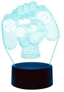Gamepad 3D LED Ambient Night Light 7 Colors with Remote