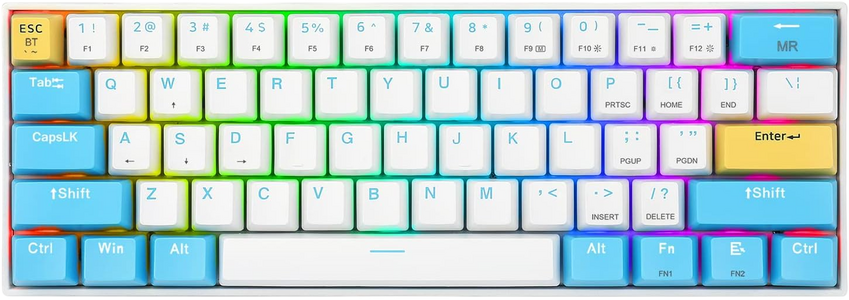 كيبورد ريدراجون K530 Pro Draconic 60% ميكانيكال لاسلكية للألعاب Orange Switch - أبيض/أزرق